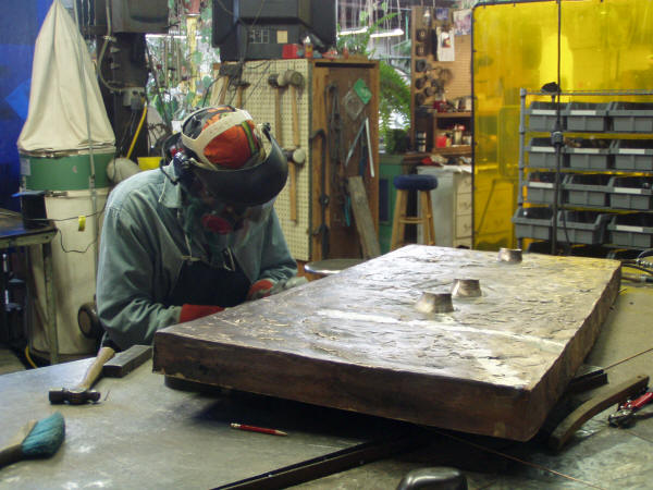 Chris Andrews Metal Finishing Alex King's "Steeple Chase" Base