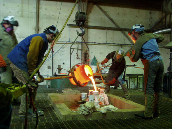 Pouring Molten Bronze