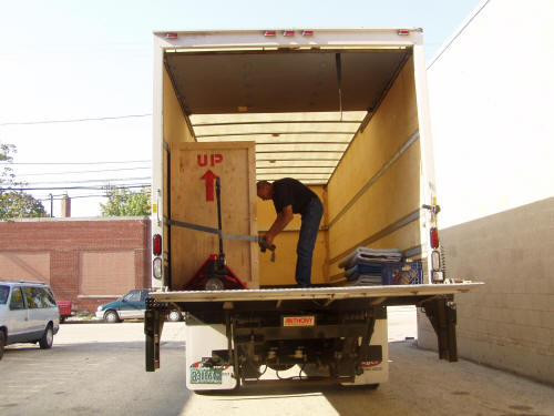 Sculpture Crated and Loaded for Shipping