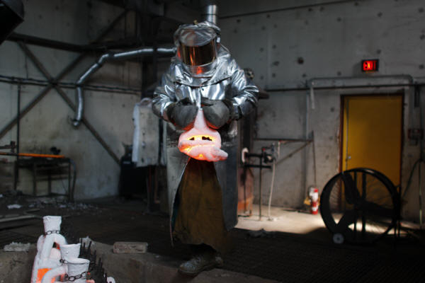 Removing Shell from Kiln