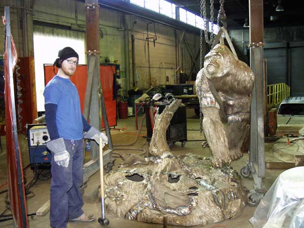 Fitting and Welding Base Sections - Artist Bill Moomey