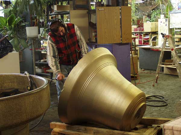 Michael Nolte Patinas Bell During Restoration