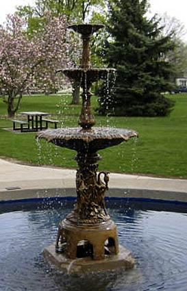 Restored Fountain at Goshen College in Indiana