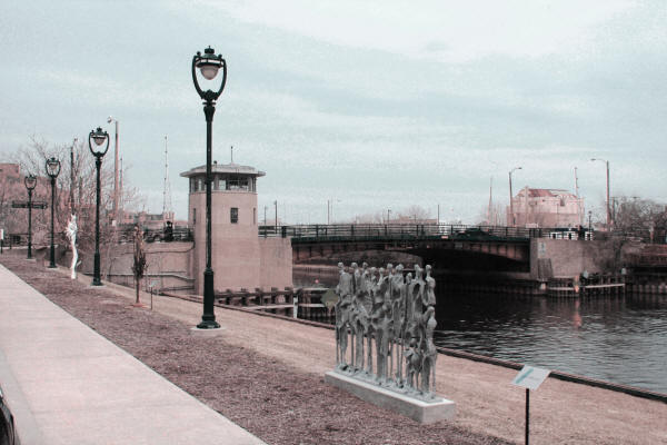 Three Sculptures Donated by Manpower, Inc. on the Milwaukee Riverwalk