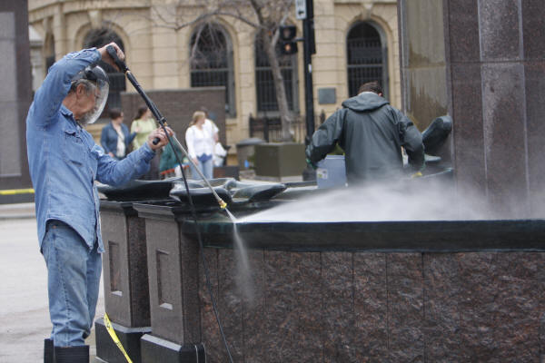 Cleaning Madison, Wisconsin Water Feature