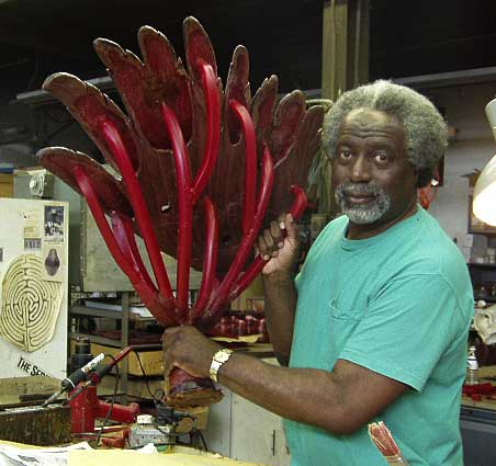 George Ray McCormick with Wax Ready for Shell Mold